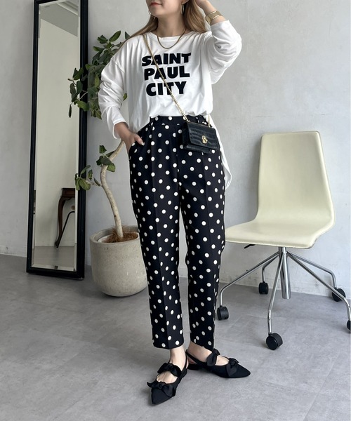 prose verse（プロズヴェール）の「フロッキーロゴロンT（Tシャツ/カットソー・レディース・オフホワイト/チャコール・MEDIUM）」の20枚目の写真