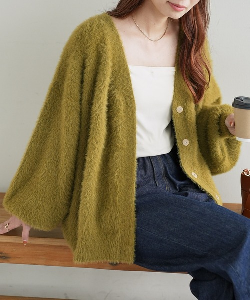 【セール】【リバイバル/新色追加！】フェザーヤーンカーディガン（カーディガン/ボレロ）｜DISCOAT（ディスコート）