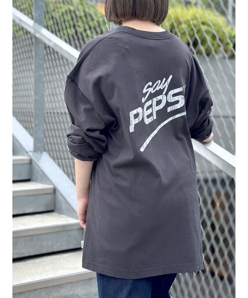 LEPSIM(レプシィム)の「【PEPSI/ペプシ】グラフィックロンT 906616(Tシャツ/カットソー・レディース・オフホワイト/グレー/ブラック・FREE)」の2枚目の写真