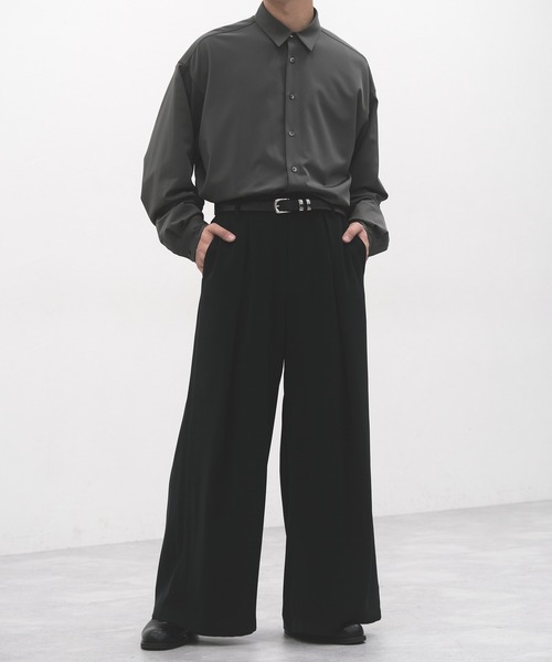 RAGEBLUE（レイジブルー）の「Super wide drape tuck flare slacks