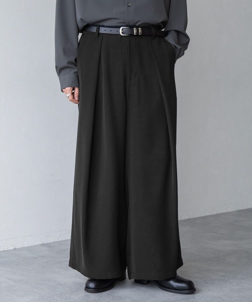 RAGEBLUE（レイジブルー）の「Super wide drape tuck flare slacks/スーパーワイド/ドレープタックフレアスラックス（スラックス・メンズ・ブラック/ダークブラウン・LARGE/MEDIUM/SMALL）」の18枚目の写真
