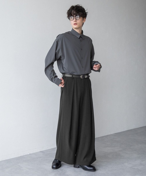 RAGEBLUE（レイジブルー）の「Super wide drape tuck flare slacks/スーパーワイド/ドレープタックフレアスラックス（スラックス・メンズ・ブラック/ダークブラウン・LARGE/MEDIUM/SMALL）」の14枚目の写真