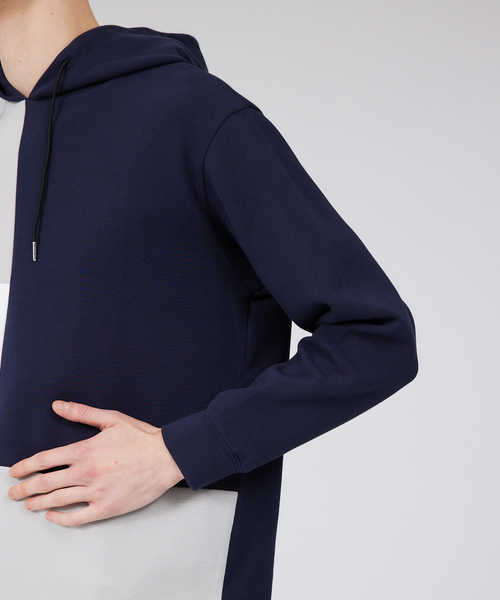 ABAHOUSE GRAY（アバハウスグレイ）の「【シルキーダンボール】パネル切替 パーカー（Tシャツ/カットソー・メンズ・ホワイト/ネイビー/グレイッシュベージュ・46/48）」の14枚目の写真