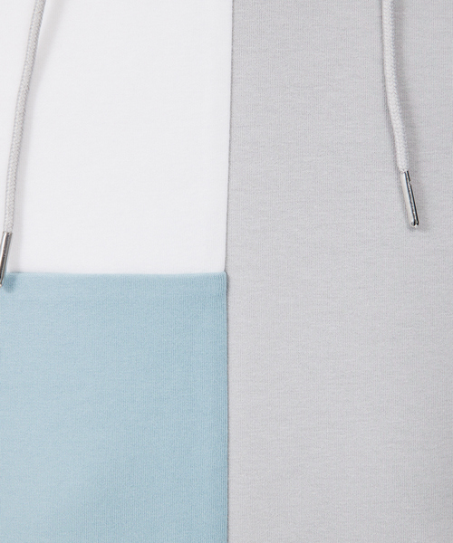 ABAHOUSE GRAY（アバハウスグレイ）の「【シルキーダンボール】パネル切替 パーカー（Tシャツ/カットソー・メンズ・ホワイト/ネイビー/グレイッシュベージュ・46/48）」の13枚目の写真