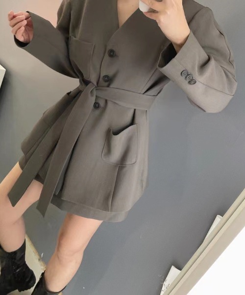 【韓国発】ワッフル7分丈スリーブセットアップ セットアップ ハーフジップ ワッフル トップス × パンツ ck3349