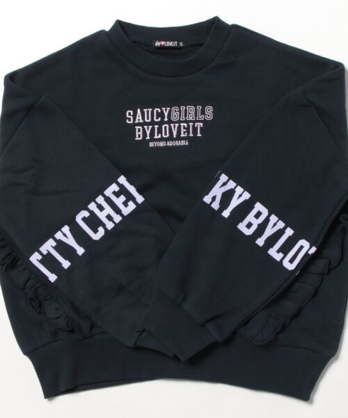 by LOVEiT(バイラビット)の「フリルロゴプルオーバー(ニット/セーター・キッズ・ネイビー/オフホワイト/ラベンダー・130cm/120cm/140cm/150cm/160cm)」の16枚目の写真