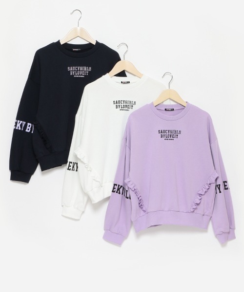 by LOVEiT(バイラビット)の「フリルロゴプルオーバー(ニット/セーター・キッズ・ネイビー/オフホワイト/ラベンダー・130cm/120cm/140cm/150cm/160cm)」の11枚目の写真