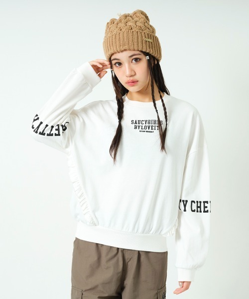 by LOVEiT(バイラビット)の「フリルロゴプルオーバー(ニット/セーター・キッズ・ネイビー/オフホワイト/ラベンダー・130cm/120cm/140cm/150cm/160cm)」の17枚目の写真