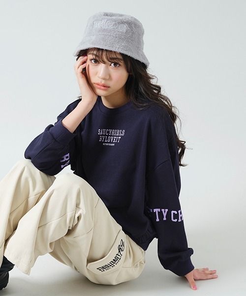 by LOVEiT(バイラビット)の「フリルロゴプルオーバー(ニット/セーター・キッズ・ネイビー/オフホワイト/ラベンダー・130cm/120cm/140cm/150cm/160cm)」の15枚目の写真