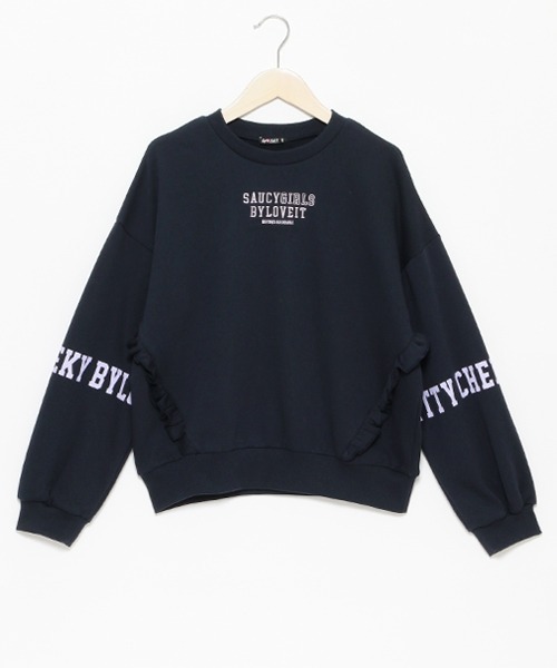 by LOVEiT(バイラビット)の「フリルロゴプルオーバー(ニット/セーター・キッズ・ネイビー/オフホワイト/ラベンダー・130cm/120cm/140cm/150cm/160cm)」の13枚目の写真