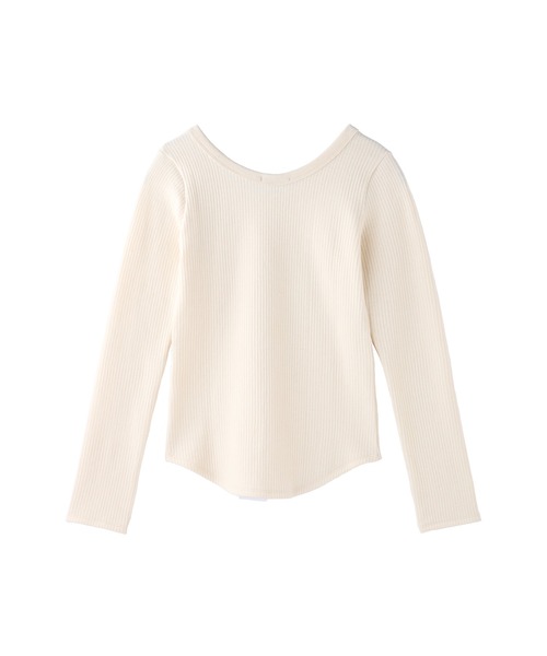 Priv. Spoons Club（プライベートスプーンズクラブ）の「rib long-sleeve tee / リブ長袖Tシャツ ロンT（Tシャツ/カットソー・レディース・ブラック/オフホワイト・FREE）」の11枚目の写真