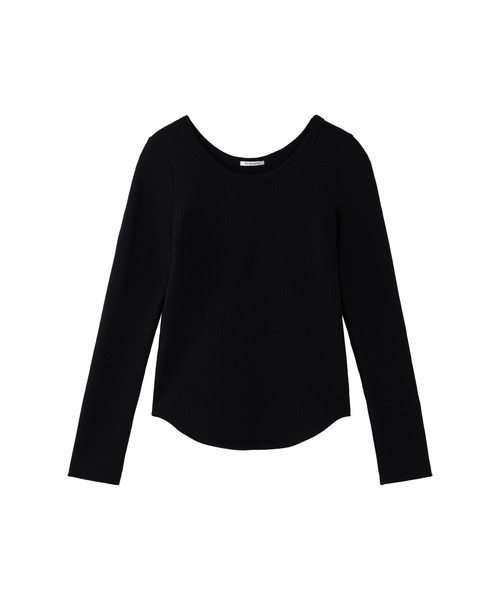 Priv. Spoons Club（プライベートスプーンズクラブ）の「rib long-sleeve tee / リブ長袖Tシャツ ロンT（Tシャツ/カットソー・レディース・ブラック/オフホワイト・FREE）」の16枚目の写真