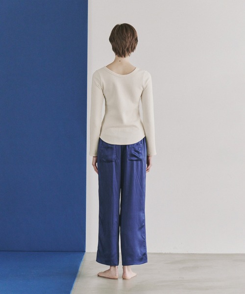 Priv. Spoons Club（プライベートスプーンズクラブ）の「rib long-sleeve tee / リブ長袖Tシャツ ロンT（Tシャツ/カットソー・レディース・ブラック/オフホワイト・FREE）」の5枚目の写真