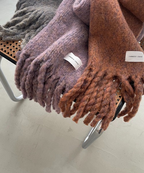 CAPRICIEUX LE'MAGE（カプリシューレマージュ）の「【shio&yuzuコラボ企画】MIXカラーモヘアマフラー（マフラー・レディース・グレー/オレンジ/ピンク・FREE）」の5枚目の写真