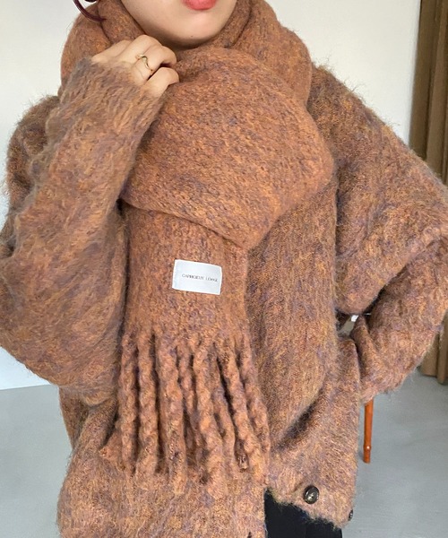 CAPRICIEUX LE'MAGE（カプリシューレマージュ）の「【shio&yuzuコラボ企画】MIXカラーモヘアマフラー（マフラー・レディース・グレー/オレンジ/ピンク・FREE）」の11枚目の写真