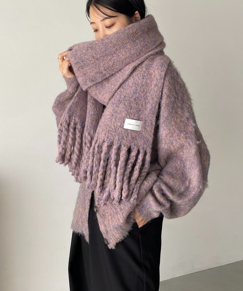 CAPRICIEUX LE'MAGE（カプリシューレマージュ）の「【shio&yuzuコラボ企画】MIXカラーモヘアマフラー（マフラー・レディース・グレー/オレンジ/ピンク・FREE）」の17枚目の写真