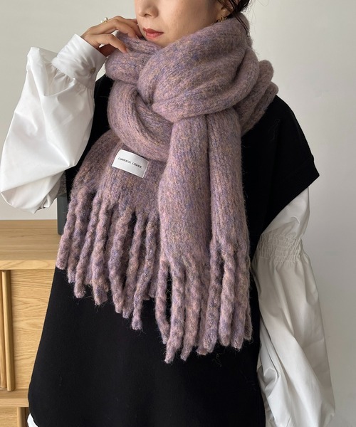 CAPRICIEUX LE'MAGE（カプリシューレマージュ）の「【shio&yuzuコラボ企画】MIXカラーモヘアマフラー（マフラー・レディース・グレー/オレンジ/ピンク・FREE）」の19枚目の写真