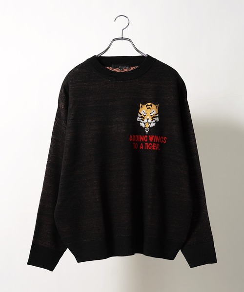 セール】グラフィック ジャガードクルーネックニット / Graphic