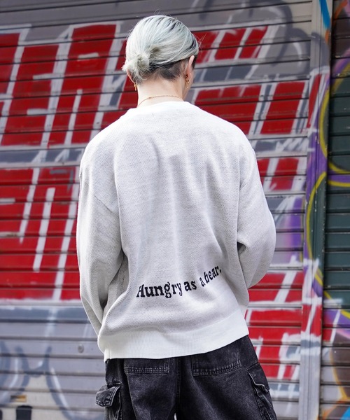 超お洒落 テーラーメイド銀狼限定品 クールネックセーター グラフィック ジャガードクルーネックニット / Graphic Jacquard