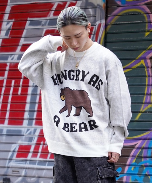 セール】グラフィック ジャガードクルーネックニット / Graphic