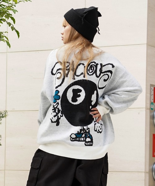 セール】グラフィック ジャガードクルーネックニット / Graphic