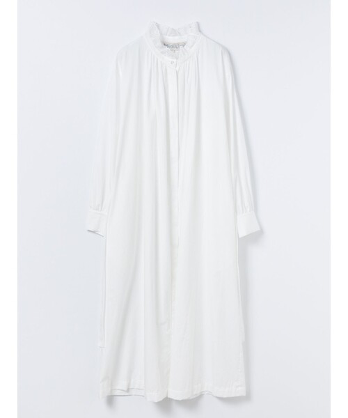 MidiUmi(ミディウミ)の「MidiUmi フリルレースカラースモックワンピース(シャツワンピース・レディース・オフホワイト・FREE)」の1枚目の写真