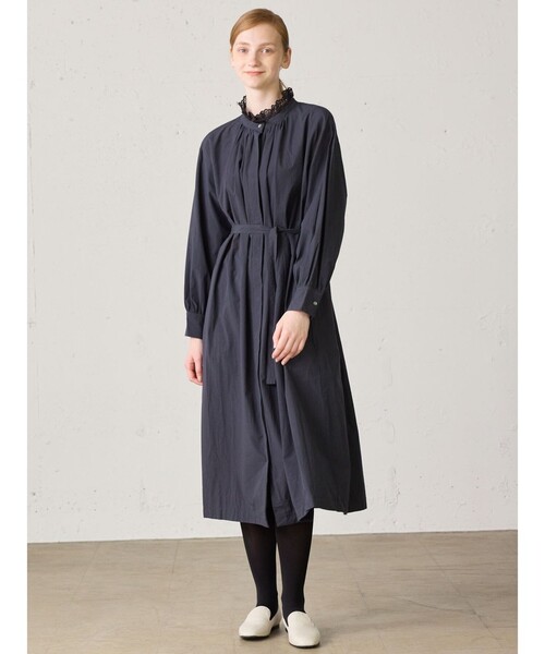 MidiUmi(ミディウミ)の「MidiUmi フリルレースカラースモックワンピース(シャツワンピース・レディース・オフホワイト・FREE)」の5枚目の写真