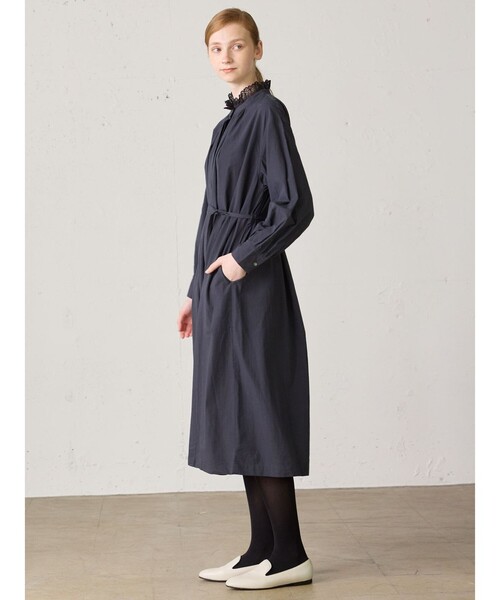 MidiUmi(ミディウミ)の「MidiUmi フリルレースカラースモックワンピース(シャツワンピース・レディース・オフホワイト・FREE)」の6枚目の写真