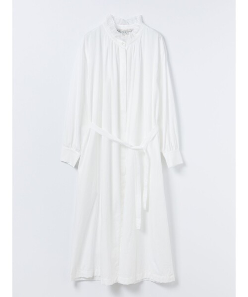 MidiUmi(ミディウミ)の「MidiUmi フリルレースカラースモックワンピース(シャツワンピース・レディース・オフホワイト・FREE)」の12枚目の写真