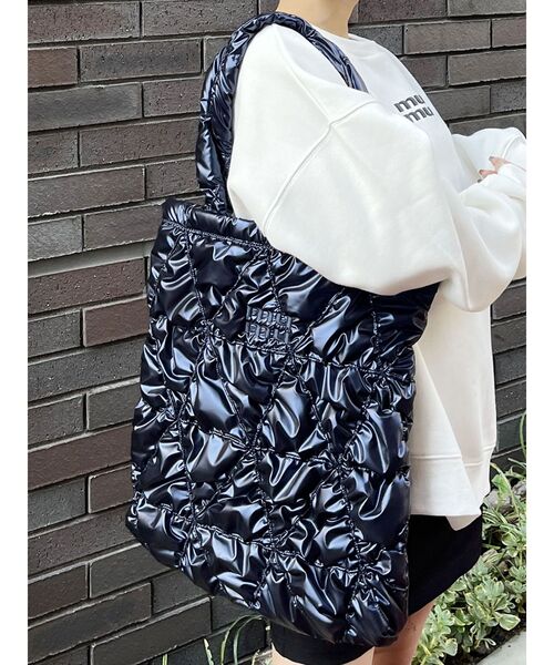 MURUA（ムルーア）の「mumuロゴビッグトートバッグ（トートバッグ・レディース・グレー/ブラック/シルバー/ブルー・FREE）」の3枚目の写真