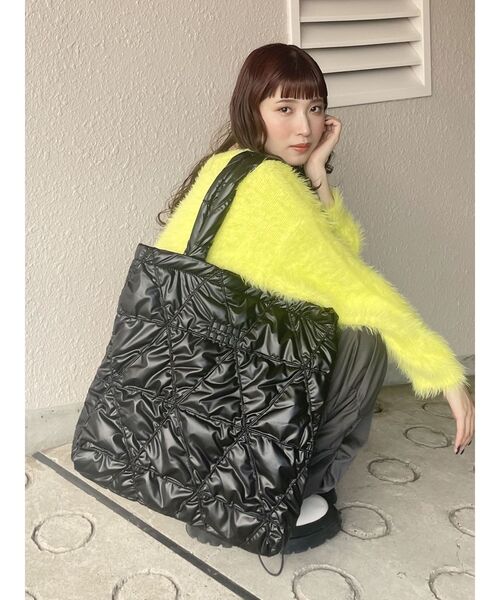 MURUA（ムルーア）の「mumuロゴビッグトートバッグ（トートバッグ・レディース・グレー/ブラック/シルバー/ブルー・FREE）」の7枚目の写真