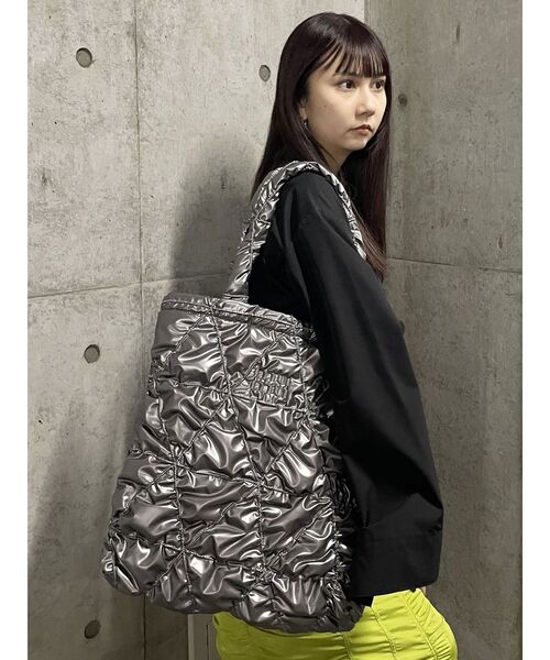 MURUA（ムルーア）の「mumuロゴビッグトートバッグ（トートバッグ・レディース・グレー/ブラック/シルバー/ブルー・FREE）」の21枚目の写真