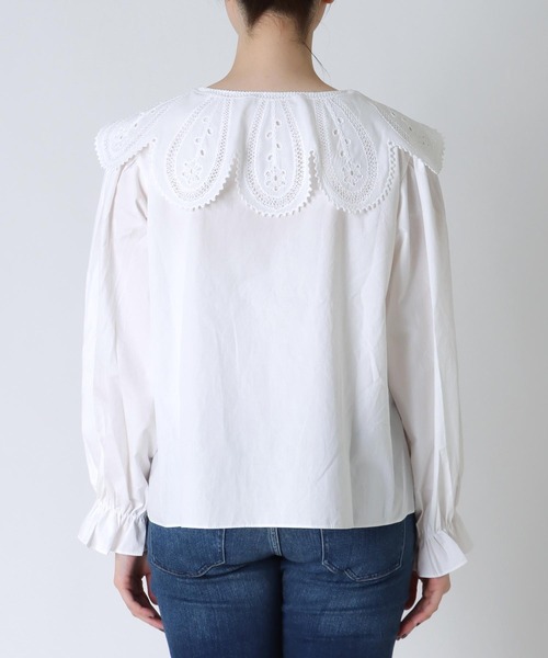 Three Four Time(スリーフォータイム)の「デザインカラーブラウス(シャツ/ブラウス・レディース・ブラック/オフホワイト・FREE)」の13枚目の写真