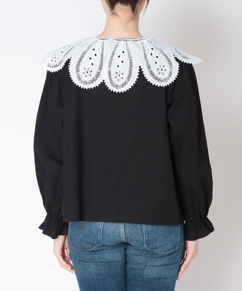 Three Four Time(スリーフォータイム)の「デザインカラーブラウス(シャツ/ブラウス・レディース・ブラック/オフホワイト・FREE)」の19枚目の写真