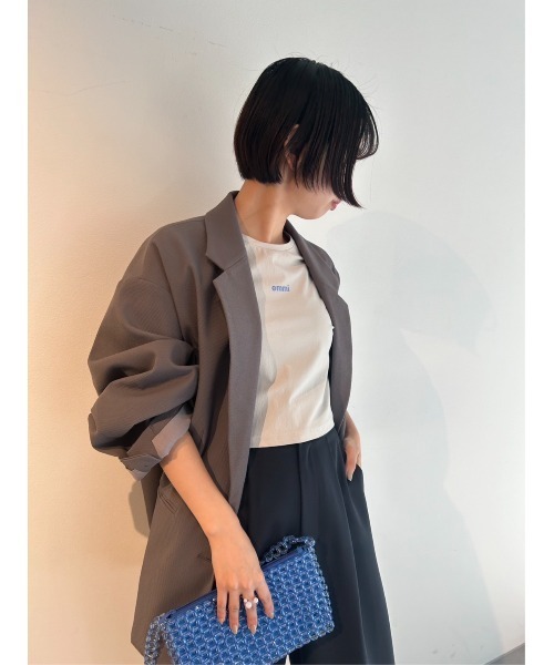 emmi(エミ)の「【emmi atelier】emmiロゴミニTシャツ(Tシャツ/カットソー・レディース・ホワイト/ライトグレー/ピンク/ブラック・FREE)」の1枚目の写真