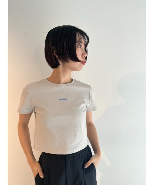 「emmi」 長袖カットソー FREE ホワイト レディース emmi エミ atelier タイプライターシャツブラウス レディース