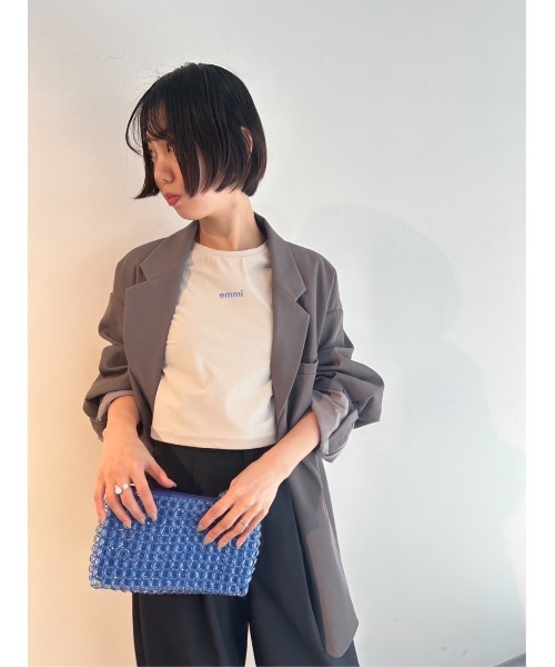 emmi(エミ)の「【emmi atelier】emmiロゴミニTシャツ(Tシャツ/カットソー・レディース・ホワイト/ライトグレー/ピンク/ブラック・FREE)」の12枚目の写真