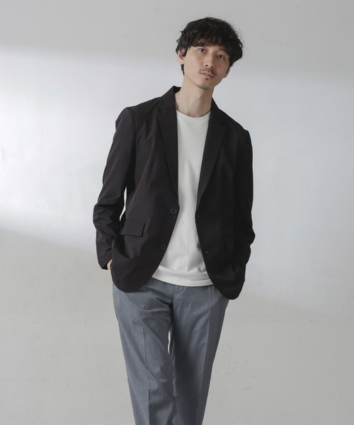 NANO universe（ナノユニバース）の「ライトウェイトストレッチジャケット(セットアップ可)（テーラードジャケット・メンズ・ブラック/ライトブラウン/ダークグレー・S/M/L/XL）」の7枚目の写真