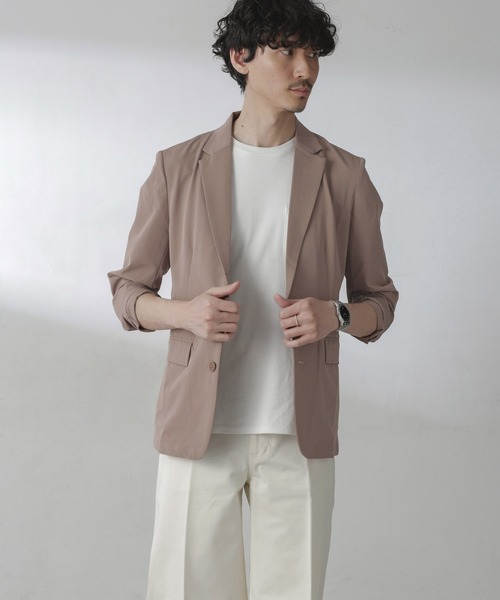 NANO universe（ナノユニバース）の「ライトウェイトストレッチジャケット(セットアップ可)（テーラードジャケット・メンズ・ブラック/ライトブラウン/ダークグレー・S/M/L/XL）」の20枚目の写真