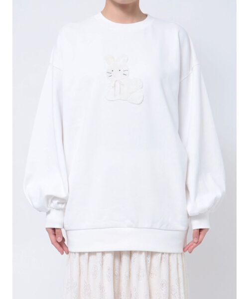 merry jenny（メリージェニー）の「【求心フレンズコラボ】うさぎさんスウェット（スウェット・レディース・オフホワイト/ピンク/ブルー・FREE）」の4枚目の写真