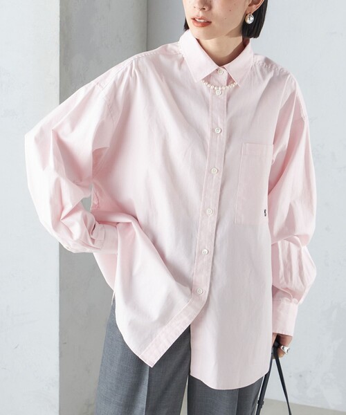 SHIPS（シップス）の「〈洗濯機可能〉オックス 刺繍 オーバー シャツ 24SS ◇（シャツ/ブラウス・レディース・ブルー/ライトピンク/ホワイト系・36/38）」の3枚目の写真