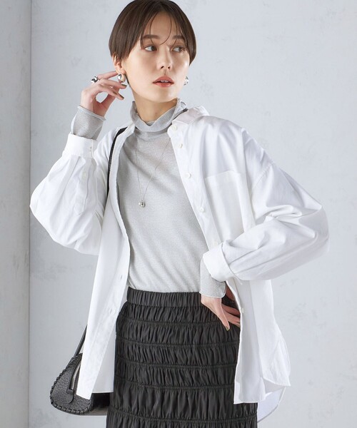 SHIPS（シップス）の「〈洗濯機可能〉オックス 刺繍 オーバー シャツ 24SS ◇（シャツ/ブラウス・レディース・ブルー/ライトピンク/ホワイト系・36/38）」の21枚目の写真