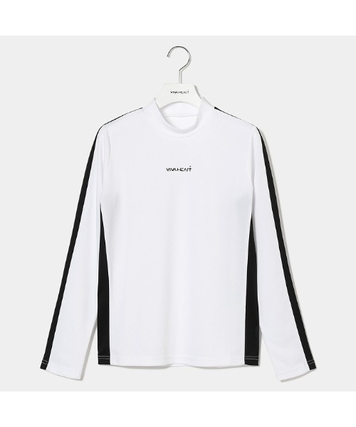 VIVA HEART(ビバハート)の「【VIVA HEART/GOLF】ポリエステルカノコライン切替長袖モックネック(シャツ/ブラウス・レディース・オフホワイト/ブラック/イエロー・42/38/44/40)」の4枚目の写真