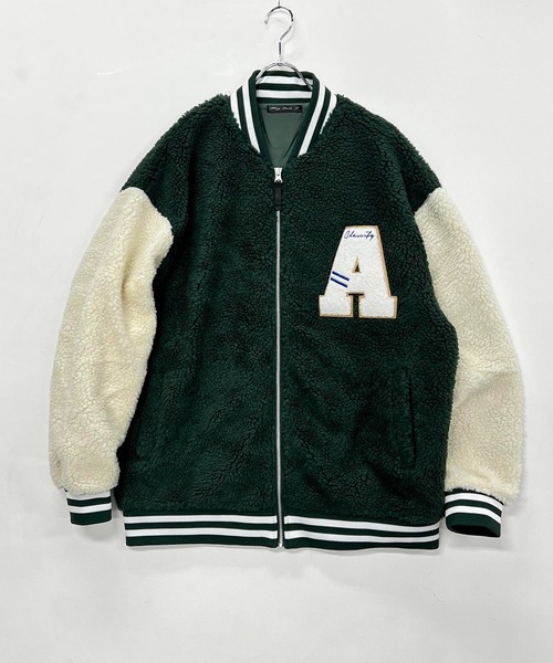 セール】もこもこボアフリース / 刺繍ワッペン入り スタジアム