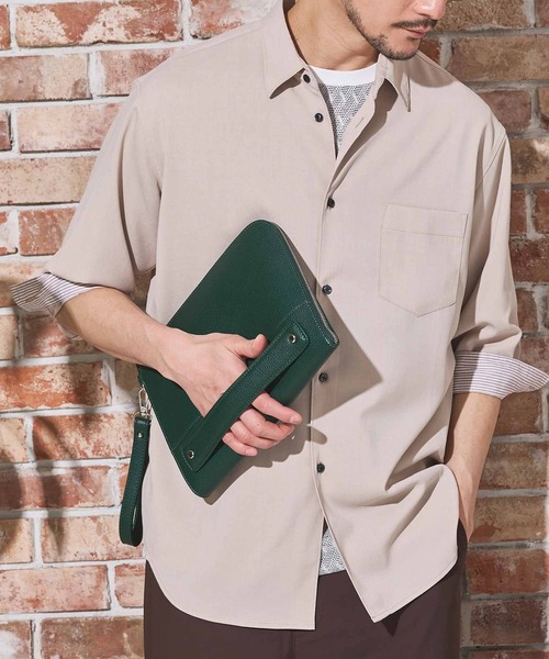 UNION STATION（ユニオンステーション）の「フェイクレザーラッチバッグ（クラッチバッグ・メンズ・グリーン/ボルドー/ブラック/ブルー・FREE）」の10枚目の写真