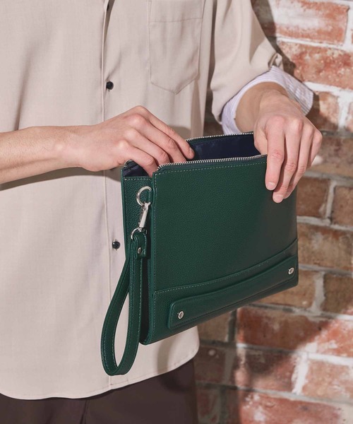 UNION STATION（ユニオンステーション）の「フェイクレザーラッチバッグ（クラッチバッグ・メンズ・グリーン/ボルドー/ブラック/ブルー・FREE）」の11枚目の写真
