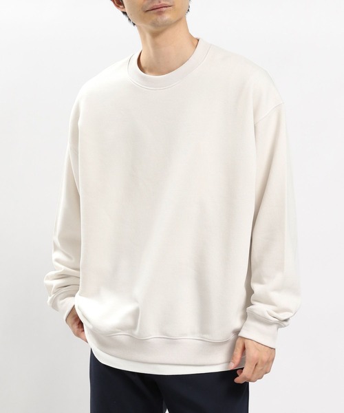 GLOBAL WORK Smile Seed Store（グローバルワーク スマイルシードストア）の「ドライ裏毛スウェットプルオーバー/984038（スウェット・メンズ・サックスブルー/オフホワイト/チャコール・SMALL/LARGE/X-LARGE/MEDIUM）」の2枚目の写真