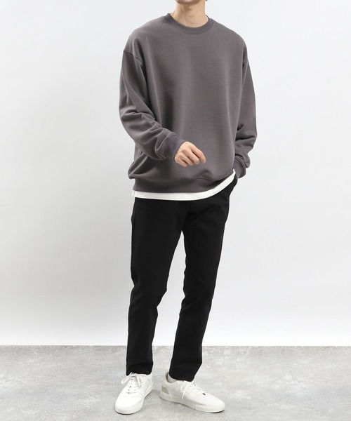GLOBAL WORK Smile Seed Store（グローバルワーク スマイルシードストア）の「ドライ裏毛スウェットプルオーバー/984038（スウェット・メンズ・サックスブルー/オフホワイト/チャコール・SMALL/LARGE/X-LARGE/MEDIUM）」の6枚目の写真