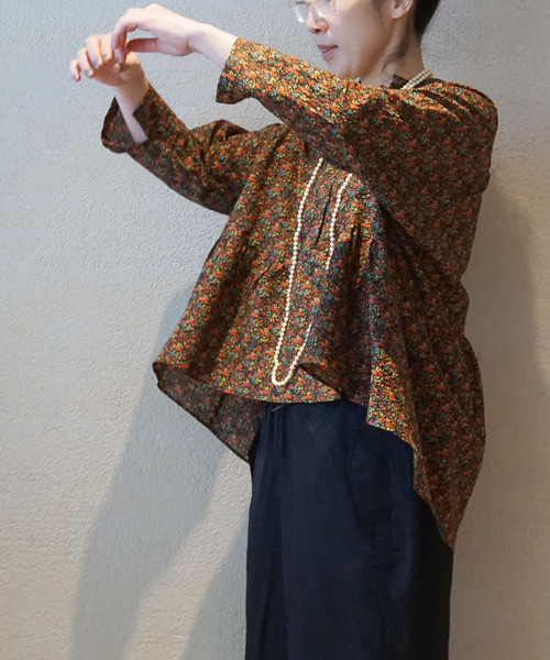 ジャーナルスタンダードラックス フラワー ampleプルブラウス　新品タグ付き！ セール】ローンフラワー ampleプルブラウス（シャツ/ブラウス