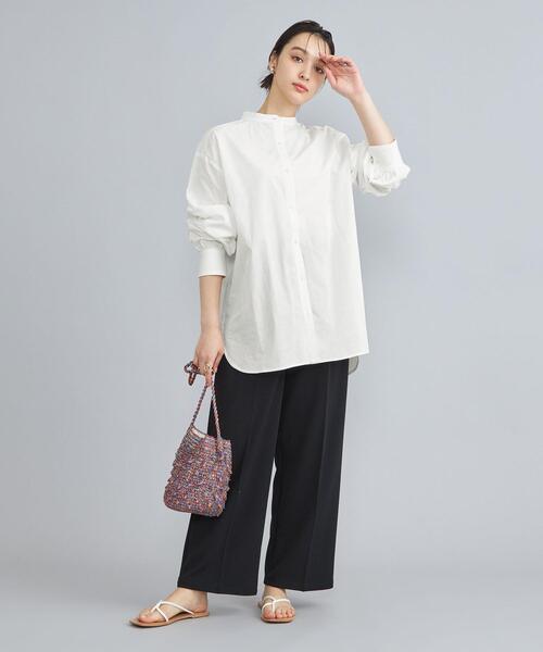 coen（コーエン）の「ピーチタッチクレリックバンドカラーシャツ（シャツ/ブラウス・レディース・コバルトブルー/オフホワイト/ライトブルー・M/L）」の22枚目の写真